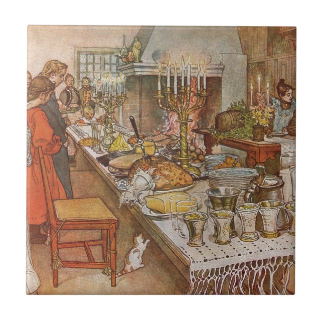 Christmas Eve Carl Larsson 1904 Tile (Front)