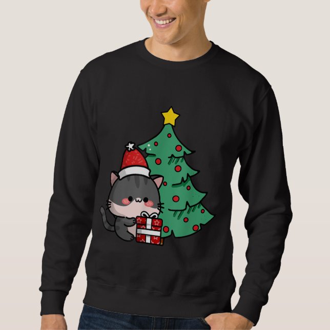 Christmas Eve Christmas Cat Sweatshirt (Front)