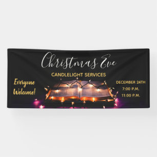 Christmas Eve Church Candlelight Service Banner