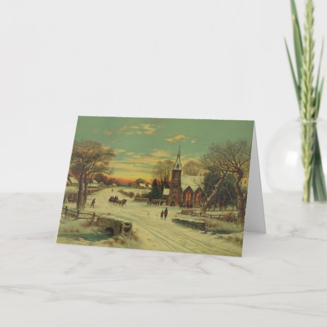 Christmas Eve Church Services Holiday Card (Front)