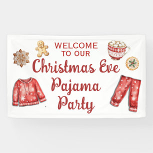 Christmas Eve Cookies Hot Cocoa Pajama Party Banner