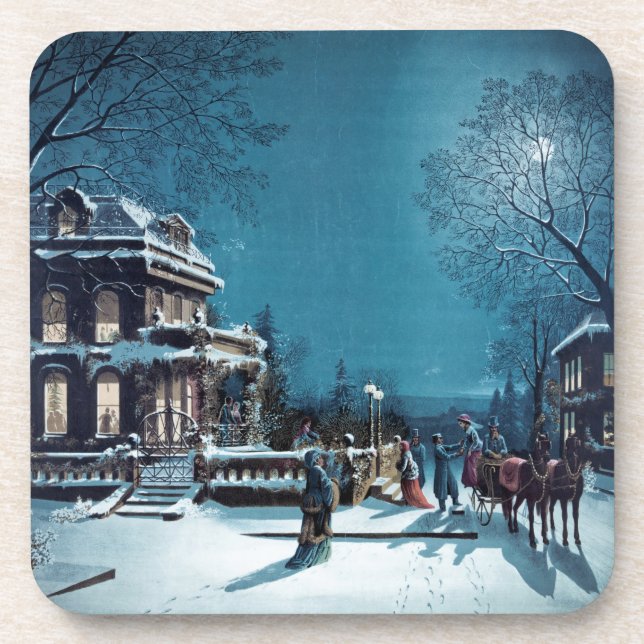 "Christmas Eve" cork coaster (Front)