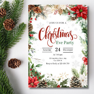 Christmas Eve Family Gathering Winter Holiday Invitation