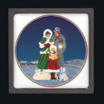 Christmas Eve Gift Box<br><div class="desc">West Highland White Terrier out singing Christmas Carols with the Family! Come visit our Maggie Ross Westies shop to see all of the seasonal designs created from my original artwork. Personalise if you wish using our easy Text Tool and buy with confidence on clothing, novelty and gift items! A portion...</div>