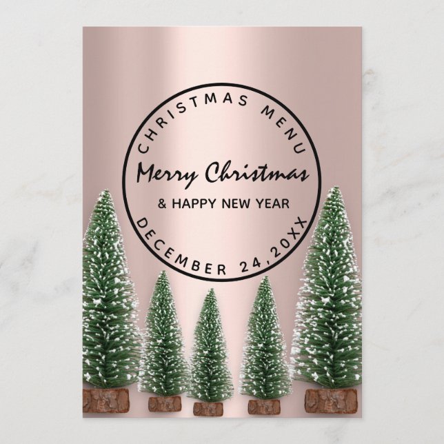 Christmas Eve Holiday Winter Menu Rose Green (Front)