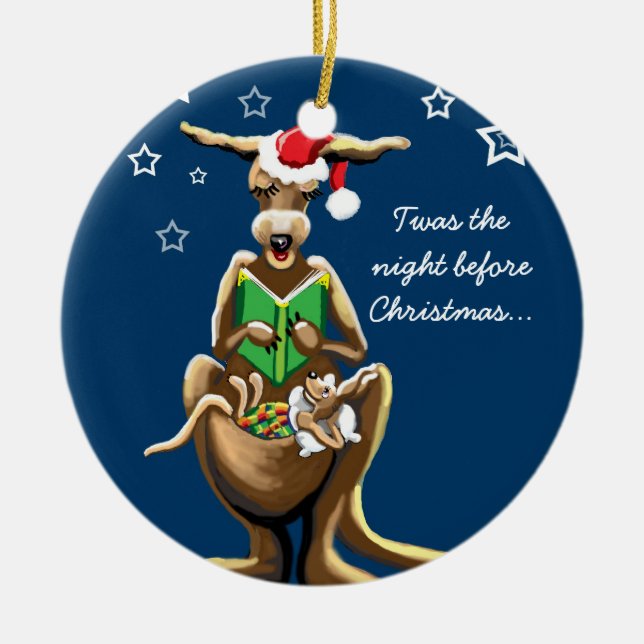 Christmas Eve in Australia Ceramic Tree Decoration (Front)
