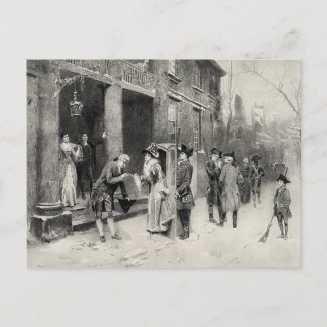 Christmas Eve in Colonial Times postcard (Front)