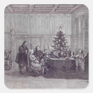 Christmas Eve in Germany Square Sticker