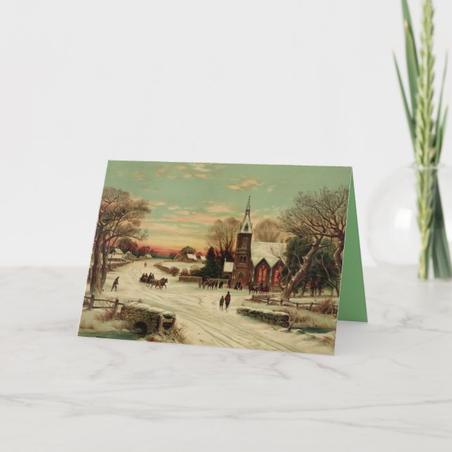 Christmas Eve in the country Holiday Card (Front)