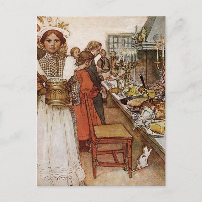 Christmas Eve Julaftonen Holiday Postcard (Front)