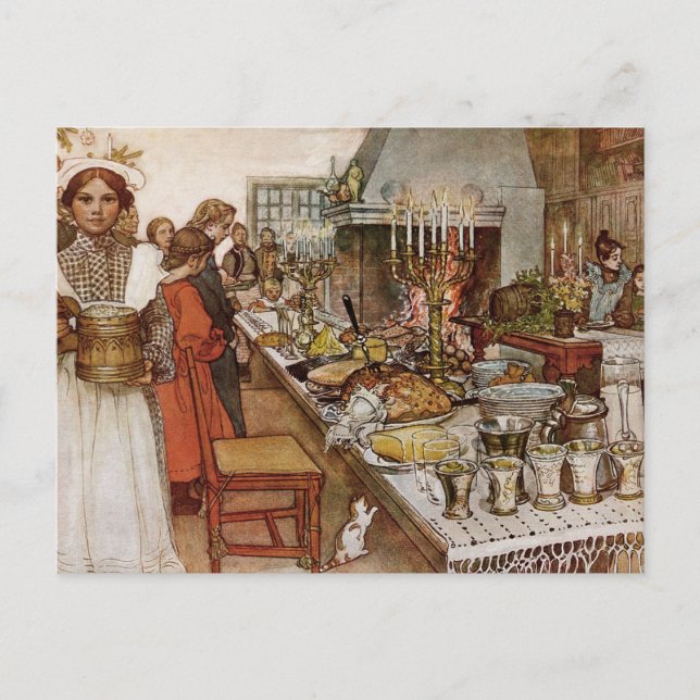 Christmas Eve Julaftonen Holiday Postcard (Front)