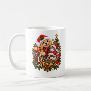 Christmas Eve Magic – Cute Dog & Cat Holiday Coffe Coffee Mug