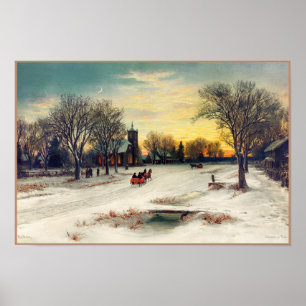 Christmas Eve Painting (1885) by W. C. Bauer Poster