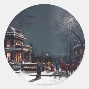 Christmas Eve Party Classic Round Sticker