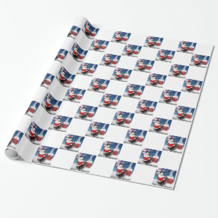 Christmas Eve Santa Claus Rooftop Chimney Holiday Wrapping Paper