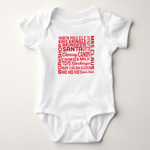 Christmas Eve Santa Words Baby Bodysuit