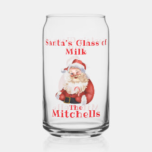 Christmas Eve Santa's Milk  Can Glass