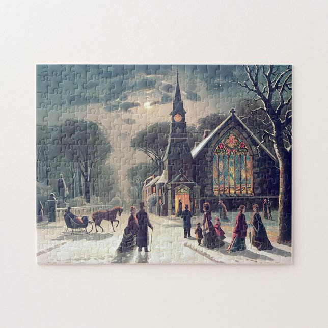 Christmas Eve Service J Hoover And Son 1878 Jigsaw Puzzle (Horizontal)