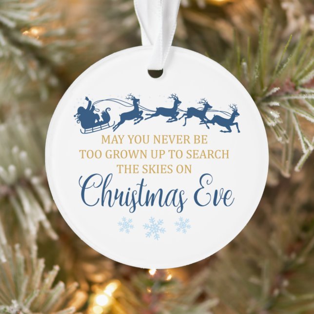 Christmas Eve Skies - Round Christmas Ornament (Tree)
