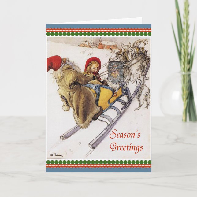 Christmas Eve Sleigh Ride Vintage Holiday Card (Front)