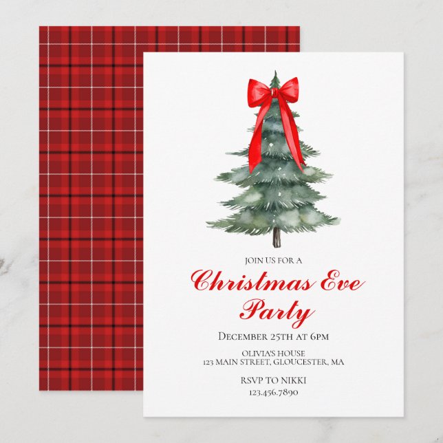 Christmas Eve tree party Invitation (Front/Back)
