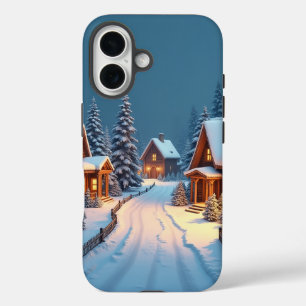Christmas Eve Village iPhone 16 Case