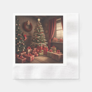 christmas eve vintage napkin