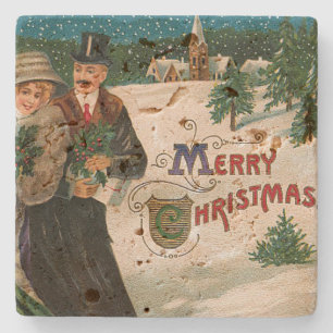 Christmas Eve Walk Christmas Stone Coaster