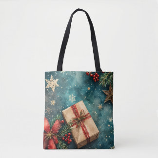 Christmas Eve Watercolor Tote