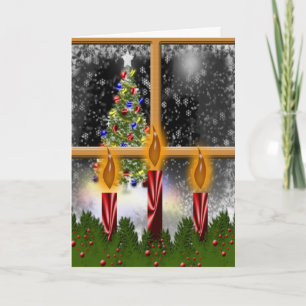 Christmas Eve Window Holiday Candles Holidays Xmas Card