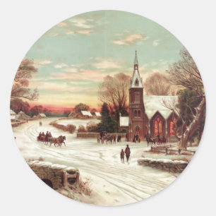 Christmas Eve Winter Scene stickers