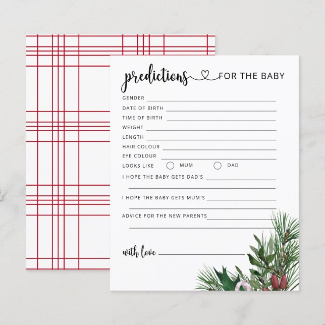 Christmas evergreen baby predictions and advice (Front/Back)
