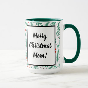 Christmas Evergreen Boughs and Holly Berries Mug
