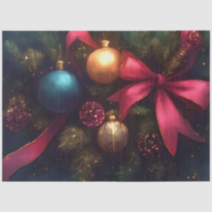 Christmas Evergreen Ornament Ribbon Tissue Paper