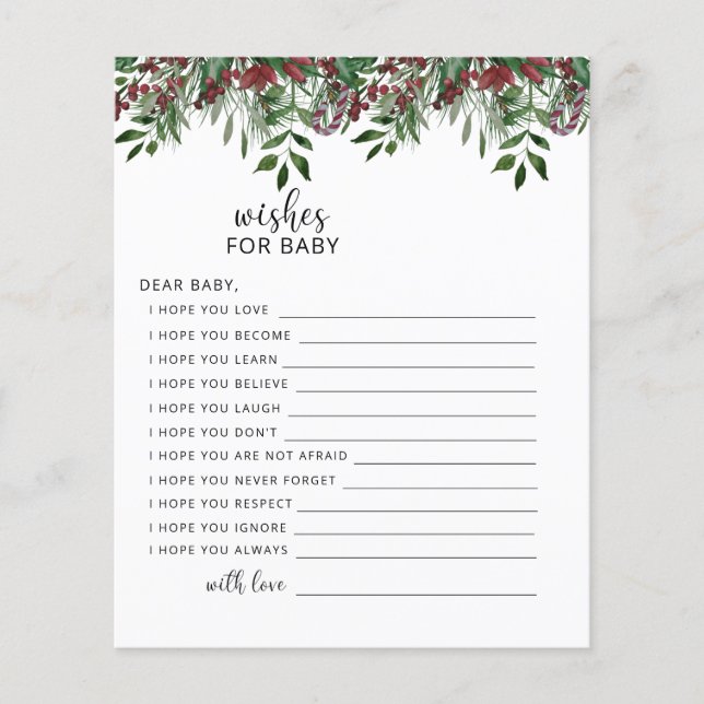 Christmas evergreen wishes for baby (Front)