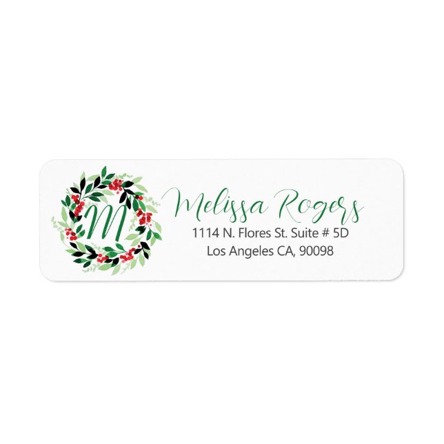 Christmas Evergreens Wreath & Modern Typography (Front)