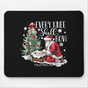 Christmas Every Knee Shall Bow Santa Nativity Scen Mouse Mat