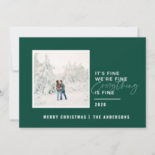 christmas everything is fine typography photo holiday card