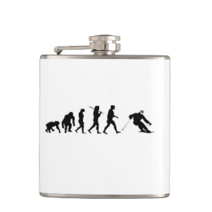 Christmas evolution skier ski skiing hip flask