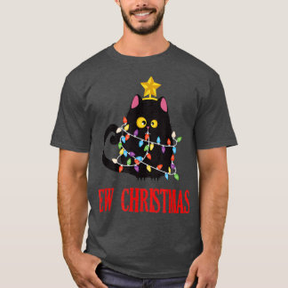 Christmas ew cat black light funny Pyjamas Family T-Shirt