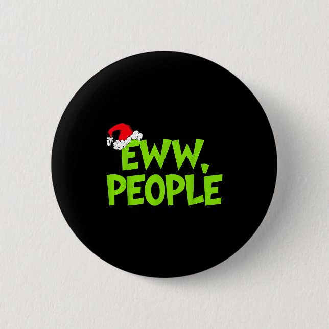 Christmas Eww People Mens Women Funny Santa Hat Gr 6 Cm Round Badge (Front)