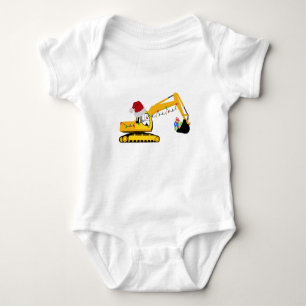 Christmas Excavator Construction Truck Baby Bodysuit