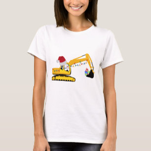Christmas Excavator Construction Truck T-Shirt