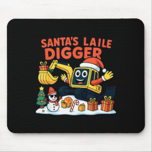 Christmas Excavator Santa Digger Funny Holiday  Mouse Mat