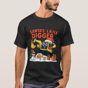 Christmas Excavator Santa Digger Funny Holiday  T-Shirt
