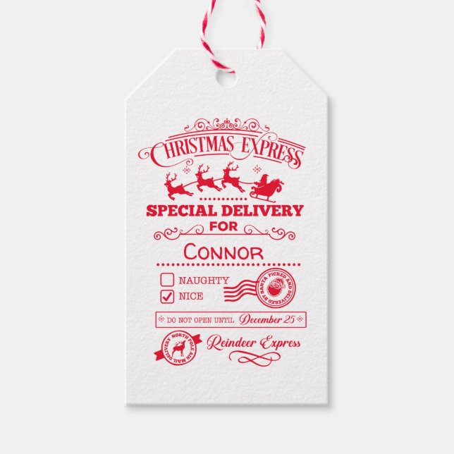 Christmas Express Personalised Delivery Gift Tags (Front)