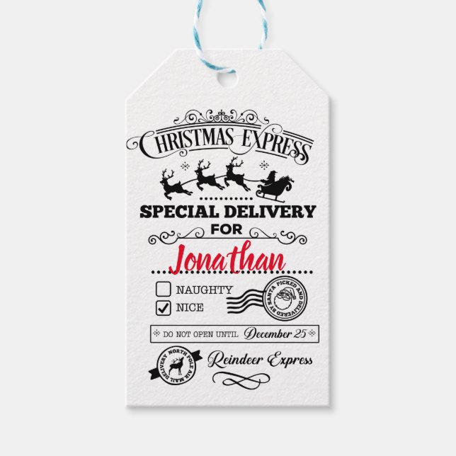 Christmas Express, Special Delivery Gift Tags (Front)