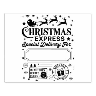 Christmas Express Special Delivery Santa Rubber Stamp