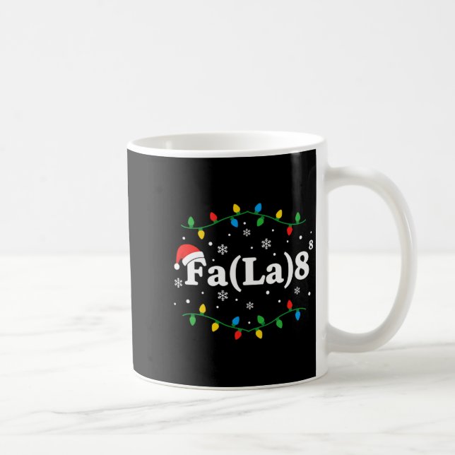 Christmas Fa(la) 8 Funny Caroling Lights Santa Hat Coffee Mug (Right)