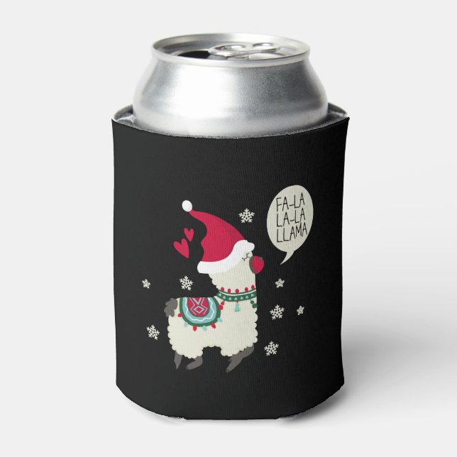 Christmas Fa la la la Lama gift Can Cooler (Can Front)